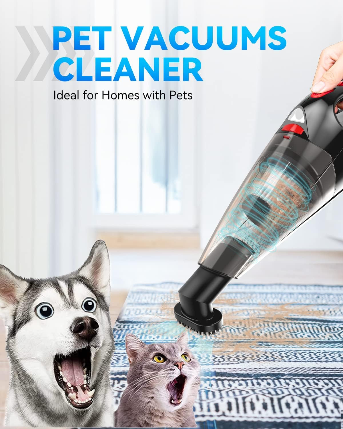 High Power Handheld Vacuum Cordless, Car Vacuum Cleaner Rechargeable,Mini Portable Rechargeable Wireless Vacuum Cleaner